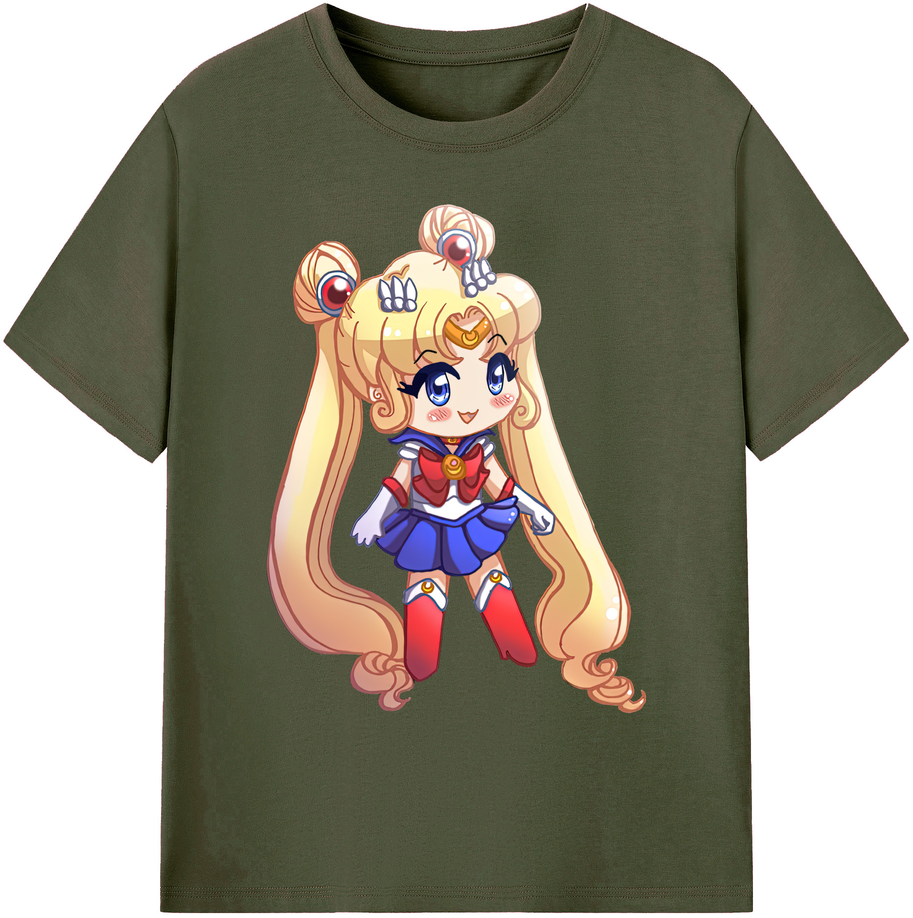 （画像用） 美少女戦士セーラームーン 月野 うさぎ つきの うさぎ Sailor Moon Tsukino Usagi 綿100％ メンズ半袖Tシャツ｜肌触りやわらか＆通気性